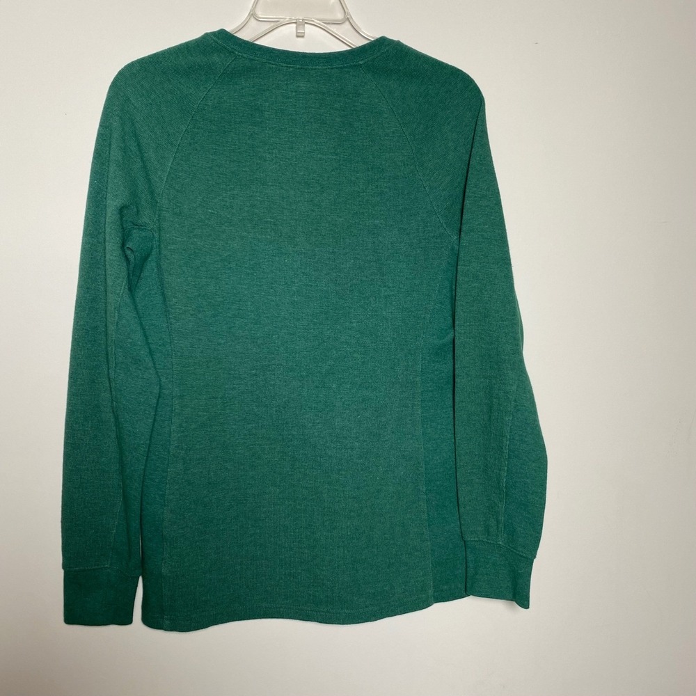 Duluth Trading Co Womens Henley Extra Small Green Waffle Knit Long Sleeve Top - Picture 3 of 4